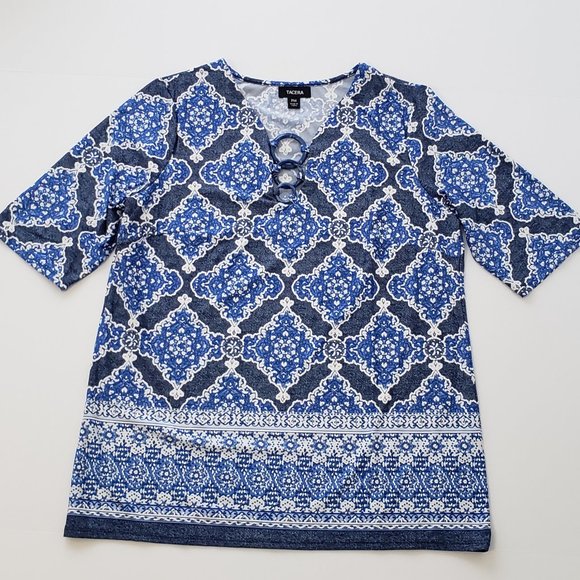 TACERA Geometric Tunic Top - Picture 2 of 6